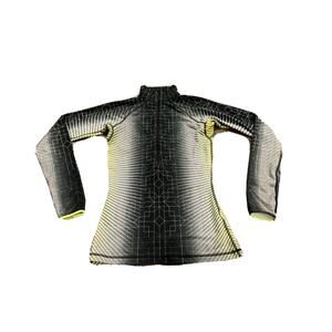 Nike Pro Womens Thermal Black Volt 1/2 Zip Running Jacket Size S SMALL 585565